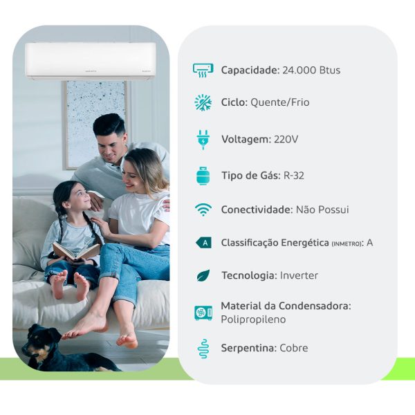 Ar Condicionado Split Hw Inverter Liv Top R-32 Agratto 24000 Btus Quente/frio 220V Monofásico LCST24QF-02I - Image 4
