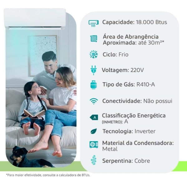 Ar Condicionado Split Digital Inverter Ultra Samsung 18000 Btus Frio 220V Monofásico AR18CVHZAWKNAZ - Image 5